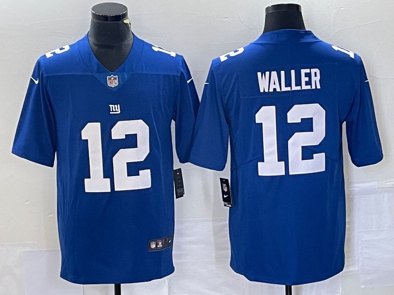 Men New York Giants 12 Waller Royal Nike Vapor Limited NFL Jersey
